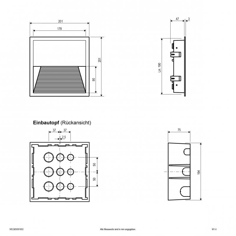 EVN LED Wandeinbauleuchte, IP65 WEQ65081602