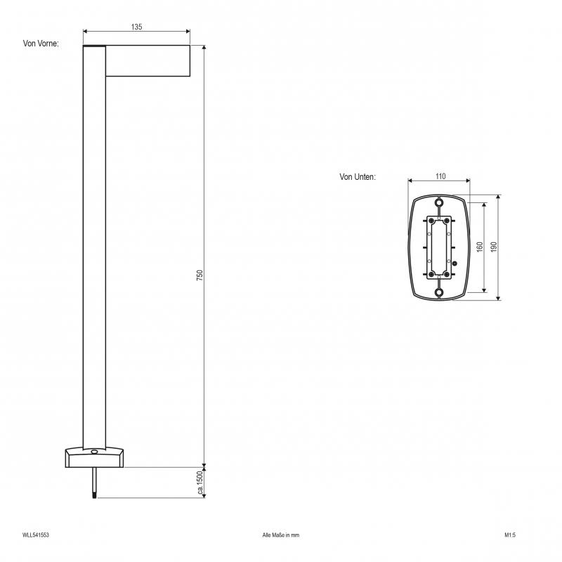 EVN Edelstahl-Wegeleuchte, IP44 WLL541553