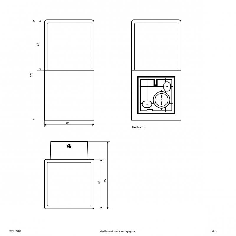 EVN Wandleuchte aus Aluminium, IP44 WQS172715