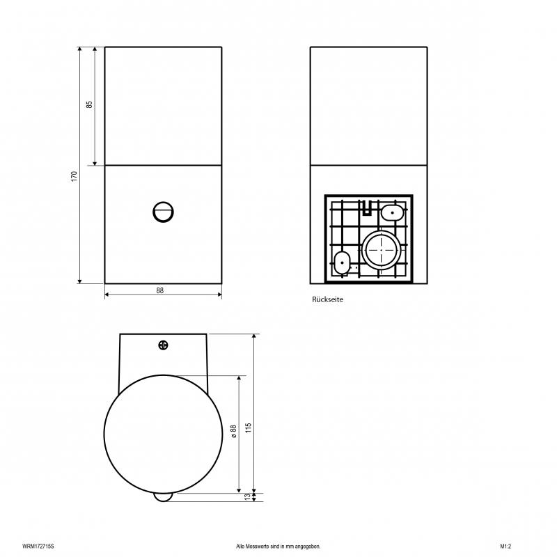 EVN Wandleuchte aus Aluminium, IP44 WRM172715S