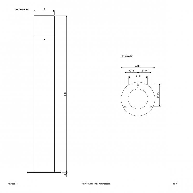 EVN Pollerleuchte aus Aluminium, IP44 WRM652715