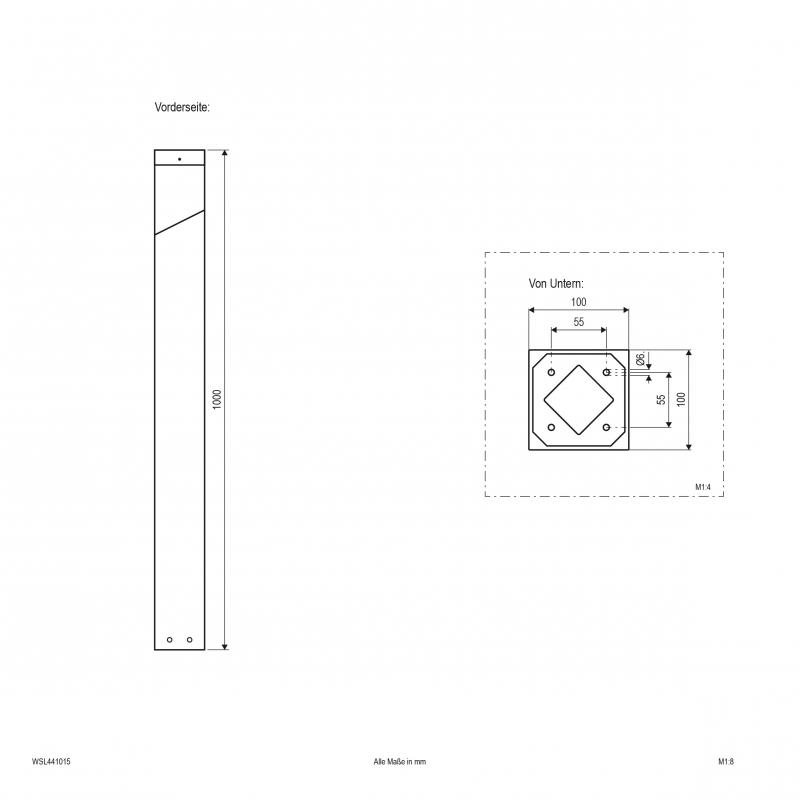 EVN Pollerleuchte aus Edelstahl, IP44 WSL441015