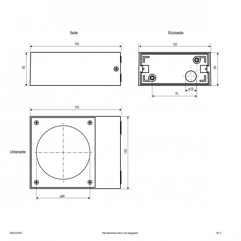 EVN Wandleuchte anthrazit, IP54 WWL541553
