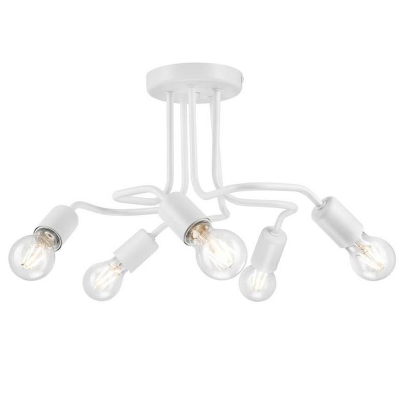 Bioledex Junges Wohnen Made in EU  Deckenleuchte im Pirouette-Design 5x E27 weiß Metall