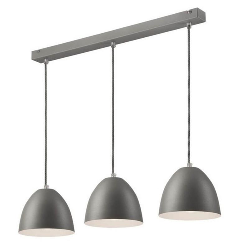 Bioledex Junges Wohnen Esstischlampe 3x E27 silber Metall mit Textil Kabel