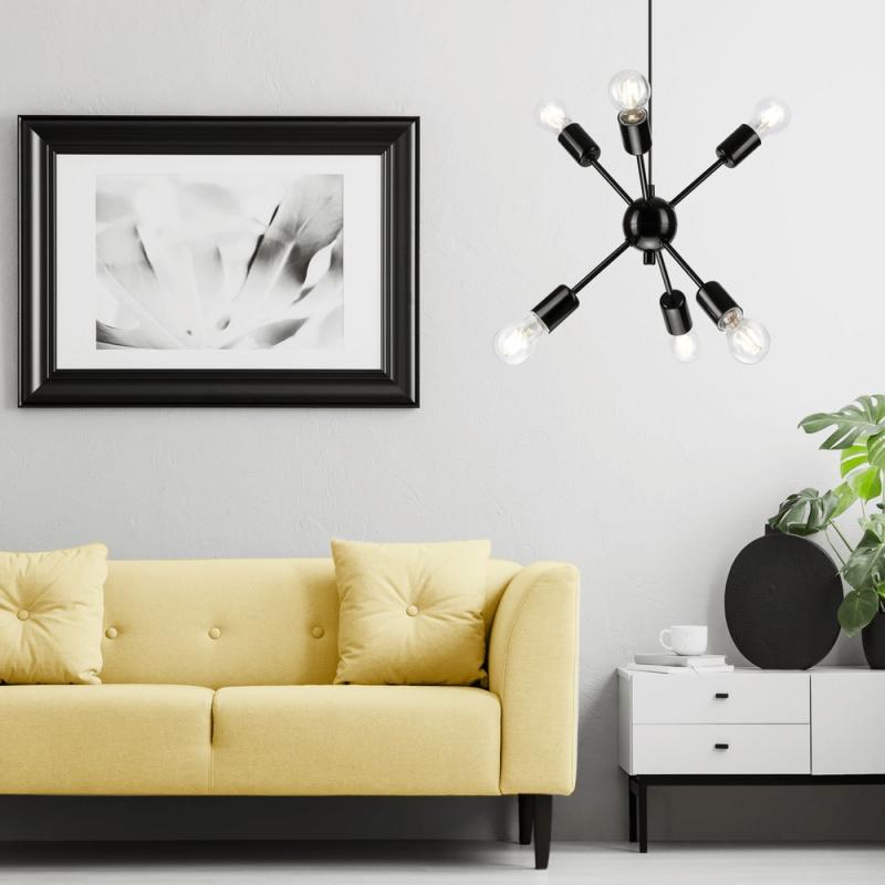 Bioledex Pendelleuchte im Retro-Stil schwarz Metall