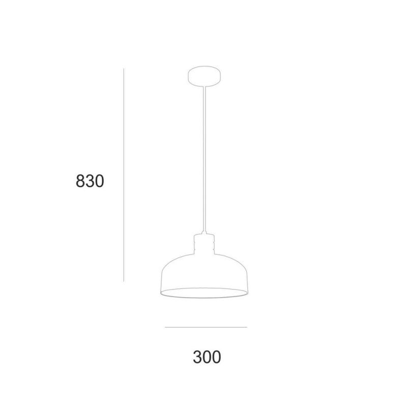 Bioledex Retro Pendelleuchte 30cm E27 weiß-orange Metall, Holz