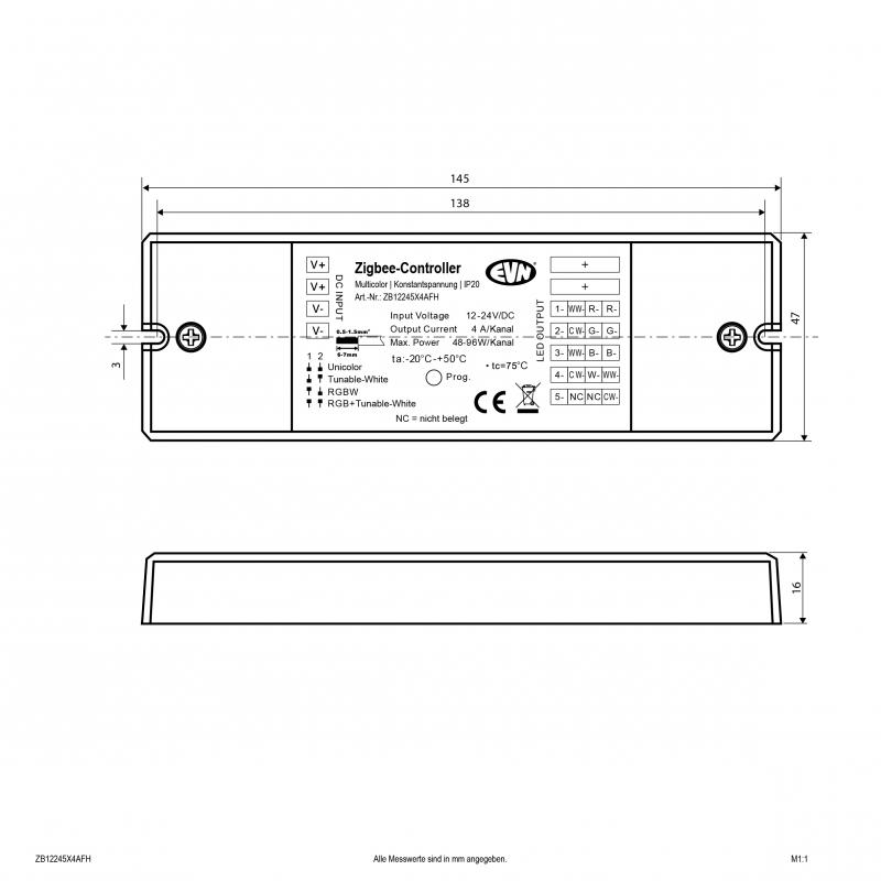 EVN LED ZigBee-Multicolor-Empfänger ZB12245X4AFH