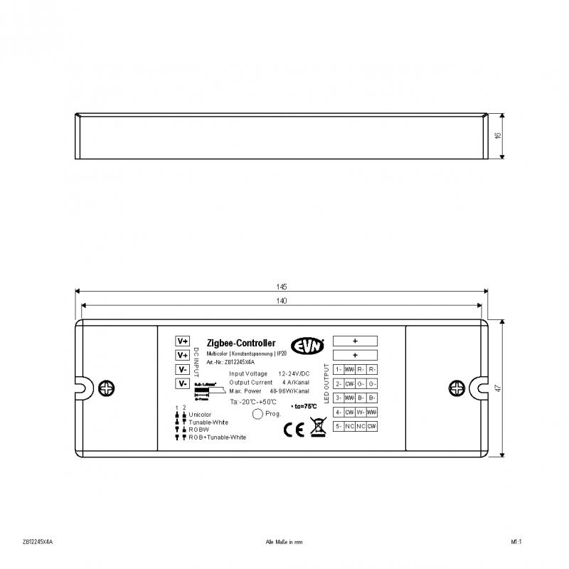 EVN LED ZigBee-Multicolor-Empfänger ZB12245X4A
