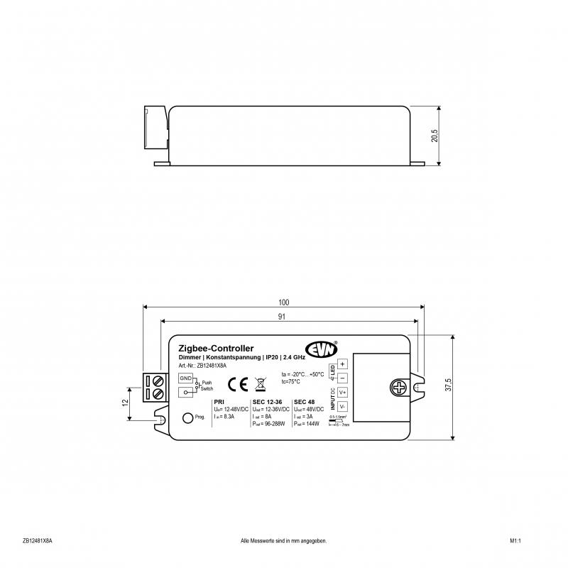 EVN LED Zigbee-Dimmer-Empfänger ZB12481X8A
