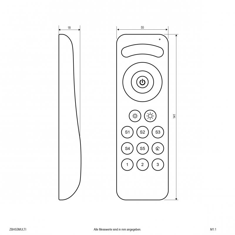 EVN Zigbee 3-Kanal Multicolor-Handsender ZBHS3MULTI