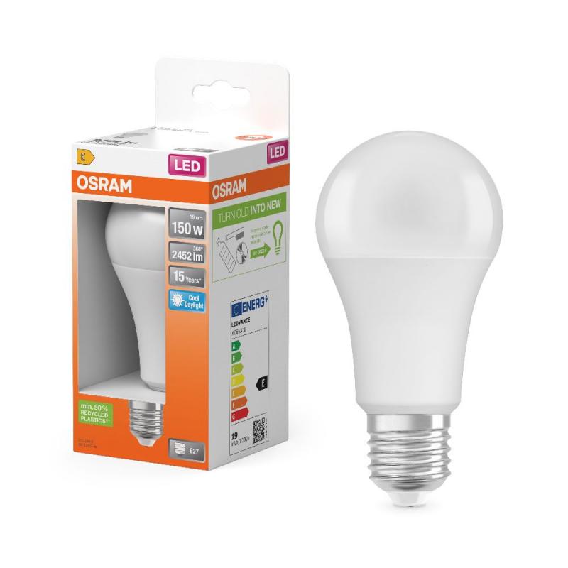 OSRAM E27 LED Lampe STAR opalweiß mattiert 19W wie 150W kaltweiße Arbeitsbeleuchtung 6500K, EEK: E (Spektrum: A bis G)