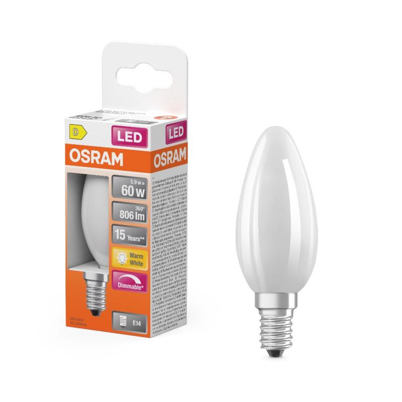 Leuci Glühbirne Kerze E14 Klar – 10 Stück, 60 W, Warmweiß, Dimmbar, Matt, Klassische Glühlampe Aus Europa