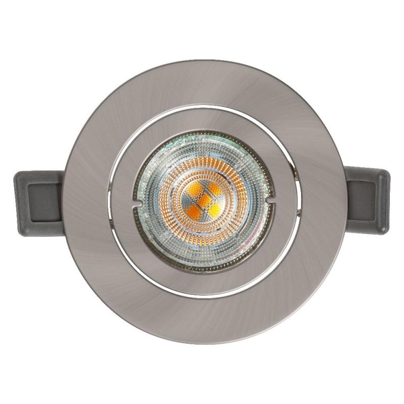 OSRAM Spotlight Recess Set Incl. Osram LED 4.3W GU10 Brushed Nickel aus Aluminium gebürstet mit warmweißem Licht in Nickeloptik