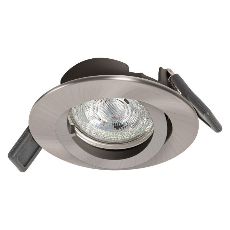 OSRAM Spotlight Recess Set Incl. Osram LED 4.3W GU10 Brushed Nickel aus Aluminium gebürstet mit warmweißem Licht in Nickeloptik