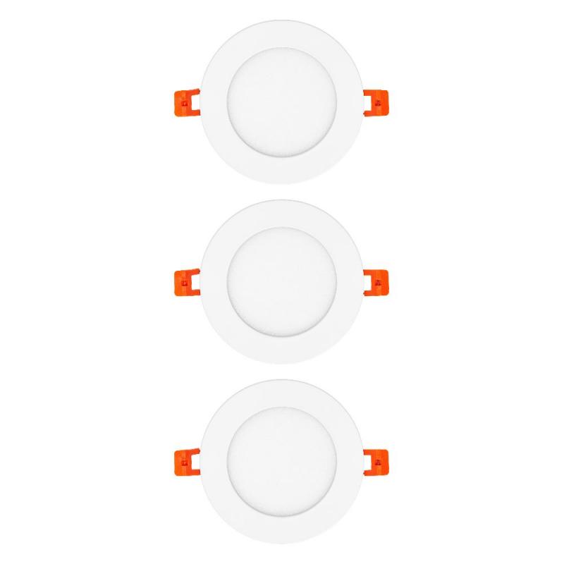 3er Set OSRAM Downlight ultra slim ø12cm LED-Einbauleuchte 8W Warmweißes Licht Weiß - mit integriertem Treiber IP20 - für diverse Innenraumanwendungen, inkl. Montagezubehör