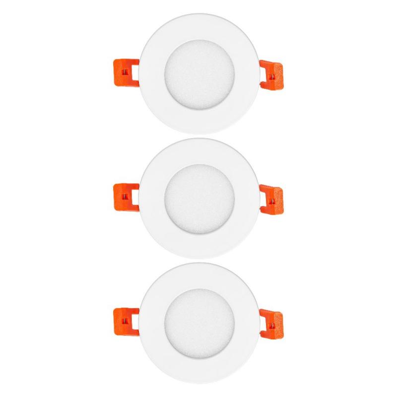 3er Set OSRAM Downlight ultra slim ø8cm LED-Einbauleuchte 4.5W Warmweißes Licht Weiß - mit integriertem Treiber, schmal, IP20, für diverse Innenraumanwendungen, inkl. Montagezubehör
