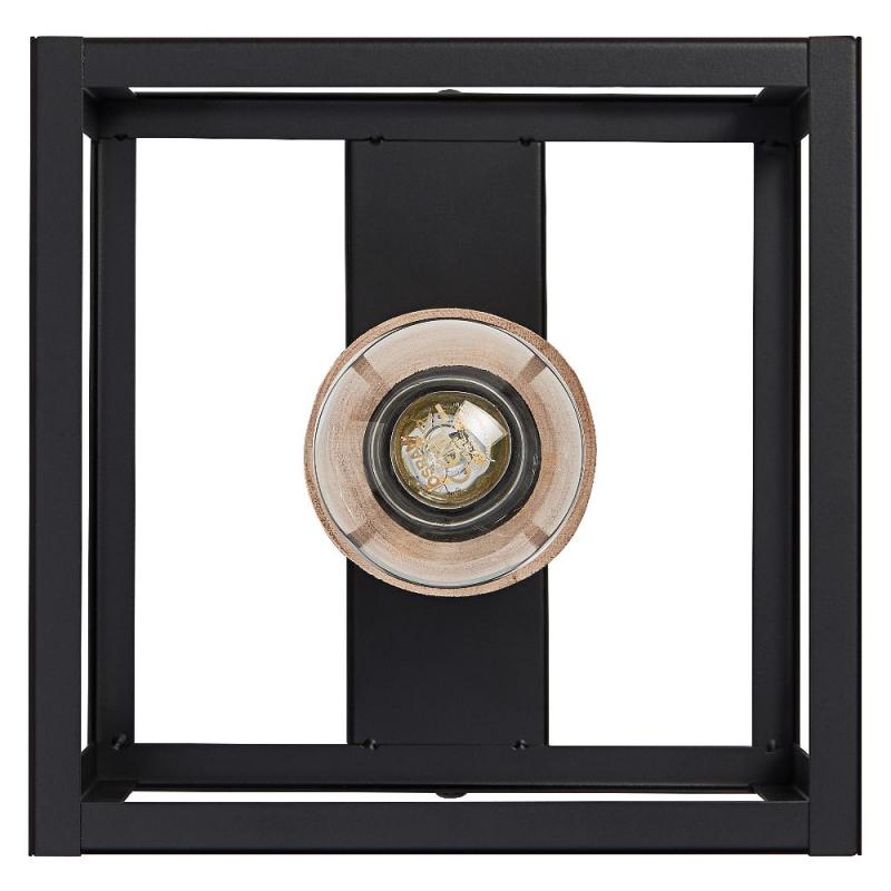 OSRAM Wandleuchte NAIROBI 1-flammig aus Stahl & Holz in Schwarz