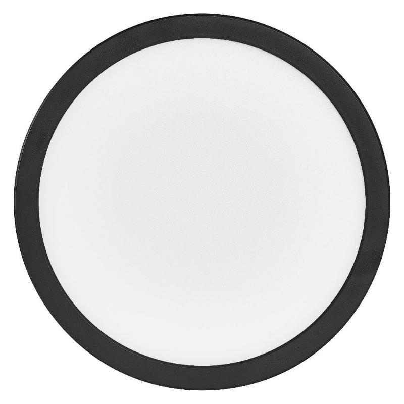 OSRAM Orbis Ultra Slm Backlight Deckenleuchte 23,5cm in Schwarz dimmbar - warmweißes Licht (3000K) + Hintergrundlicht, dreistufige Dimmbarkeit über Wandschalter, ultraflach