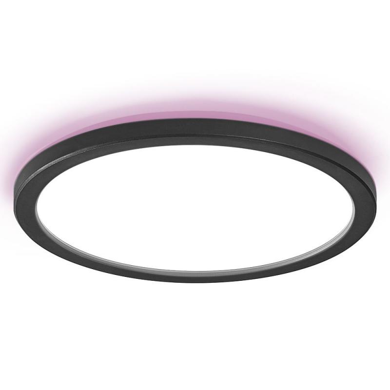 Osram Smart+ WiFi Orbis Ultra Slim Deckenleuchte in Schwarz Ø 23,5 cm mit Backlight - RGB und Tunable White