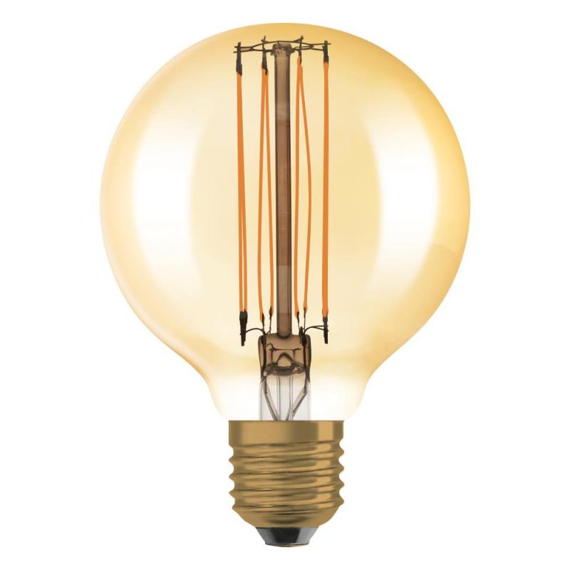Nur noch angezeigter Bestand verfügbar: OSRAM LED VINTAGE E27 Glühlampe Globe 80 SMOKE dimmbar 11W wie 42W extra warmweißes gemütliches Licht