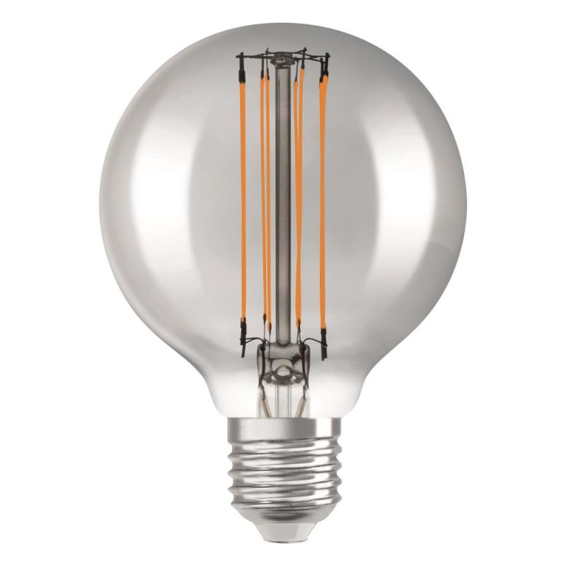 Nur noch angezeigter Bestand verfügbar: OSRAM LED VINTAGE E27 Glühlampe Globe 80 SMOKE dimmbar 11W wie 42W extra warmweißes gemütliches Licht