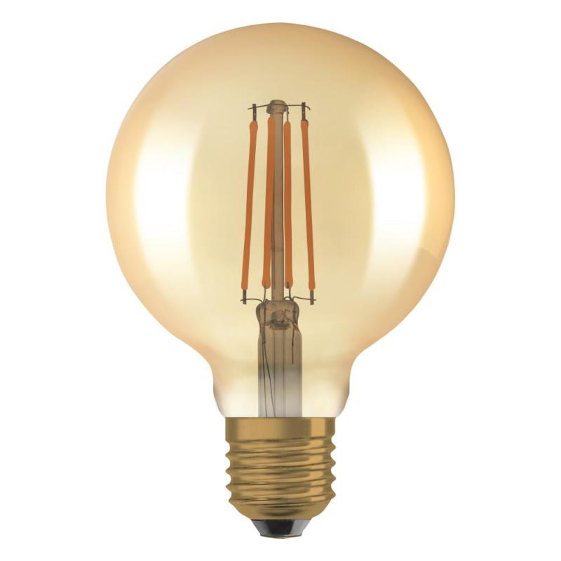OSRAM E27 LED VINTAGE Glühlampe in EDISON Globe 95 GOLD dimmbar 6,5W wie 55W extra warmweißes gemütliches Licht