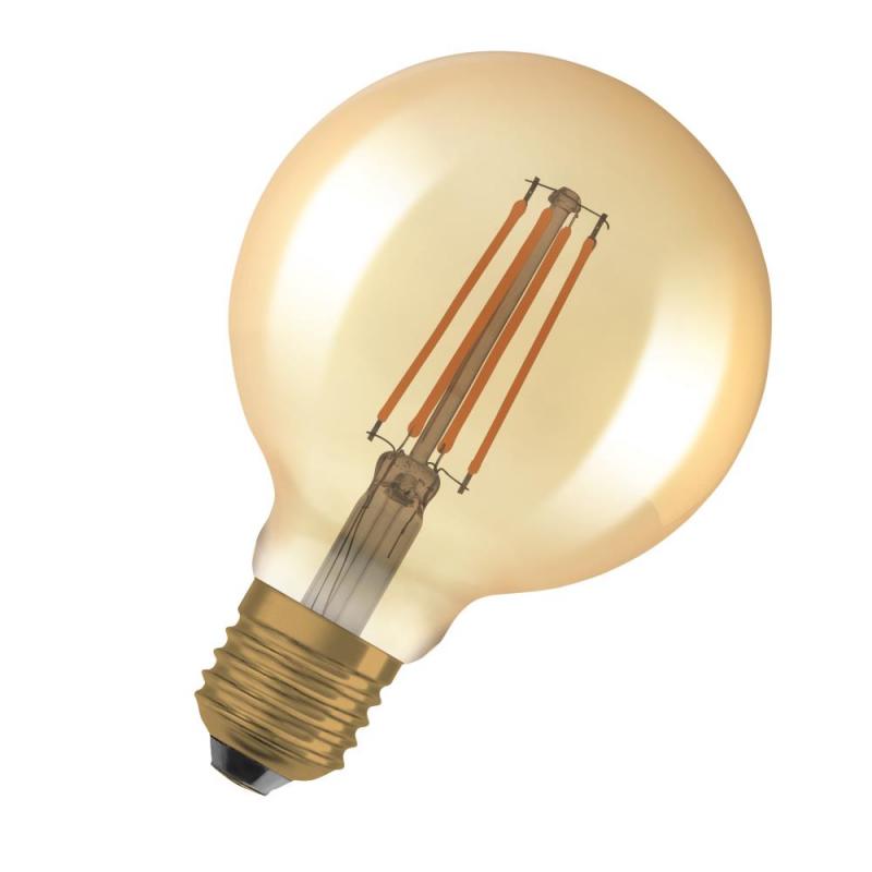 OSRAM E27 LED VINTAGE Glühlampe in EDISON Globe 95 GOLD dimmbar 6,5W wie 55W extra warmweißes gemütliches Licht