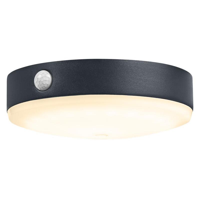 Osram Wandleuchte Endura Style Tossa Wall Solar & Sensor in Schwarz - warmweißes Licht, integrierter Sensor, ohne Strom nutzbar, bis acht Stunden Brenndauer