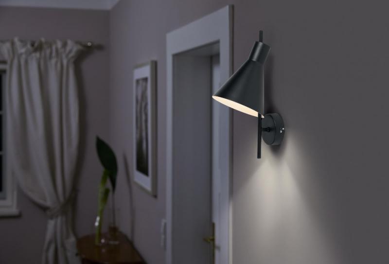 OSRAM Wandleuchte TOKIO 1-flammig aus Stahl in Schwarz inkl. warmweißer LED