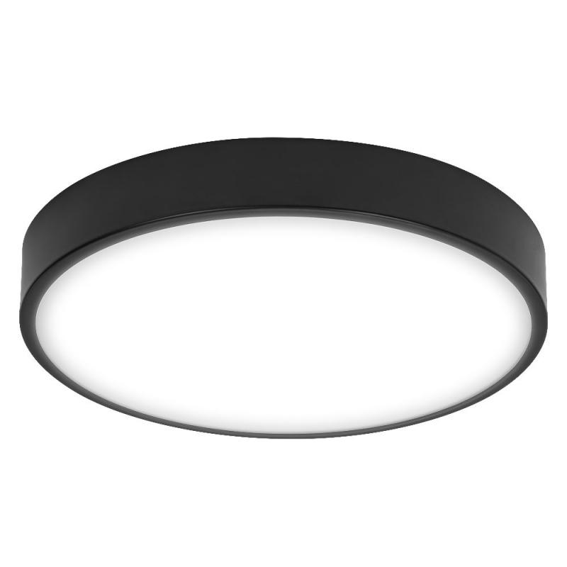 OSRAM Orbis Flache LED-Deckenleuchte Slim Moia 28cm in Schwarz 20W Warmweißes Licht