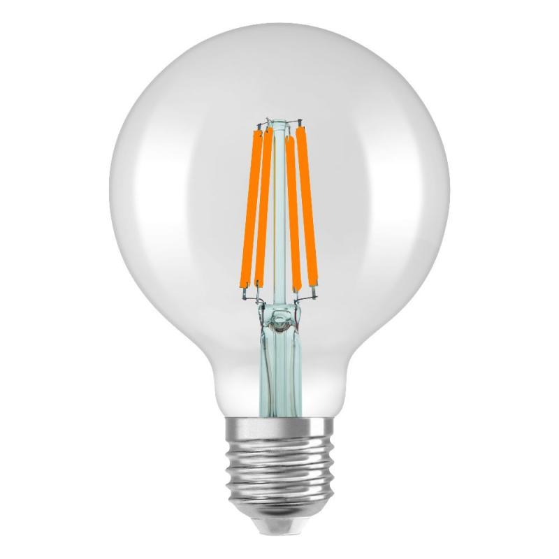 OSRAM LED Superstar Globe 95 Filament dimmbar 5.9W 827 E27 Klar 2700K 806 lm Warmweiß | Ersatz für 60W