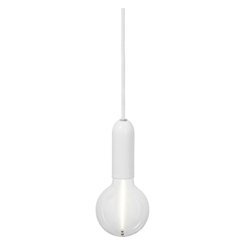 OSRAM VINTAGE 1906 4099854419577 ROUND Ø 10 cm Weiß - Schlichte Pendelleuchte mit stoffummanteltem Kabel und E27 Fassung ohne Leuchtmittel