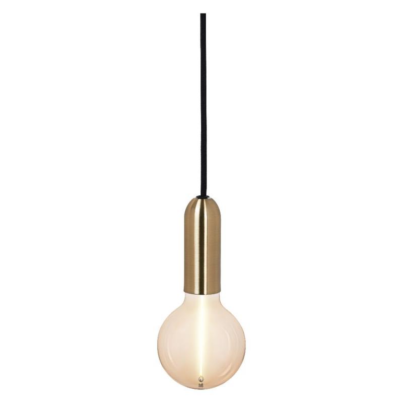 OSRAM VINTAGE 1906 PenduLum ROUND Ø 10 cm Gold - Schlichte Pendelleuchte mit stoffummanteltem Kabel und E27 Fassung ohne Leuchtmittel