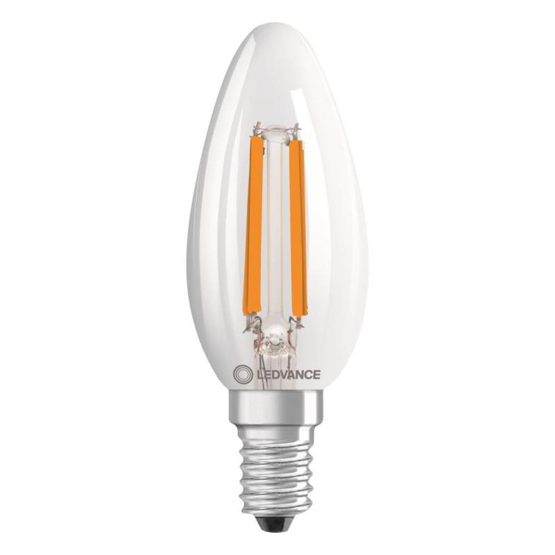 Ledvance E14 Effiziente dimmbare LED Kerzenlampe Classic klar 2,9W wie 40W 2700K warmweißes Licht