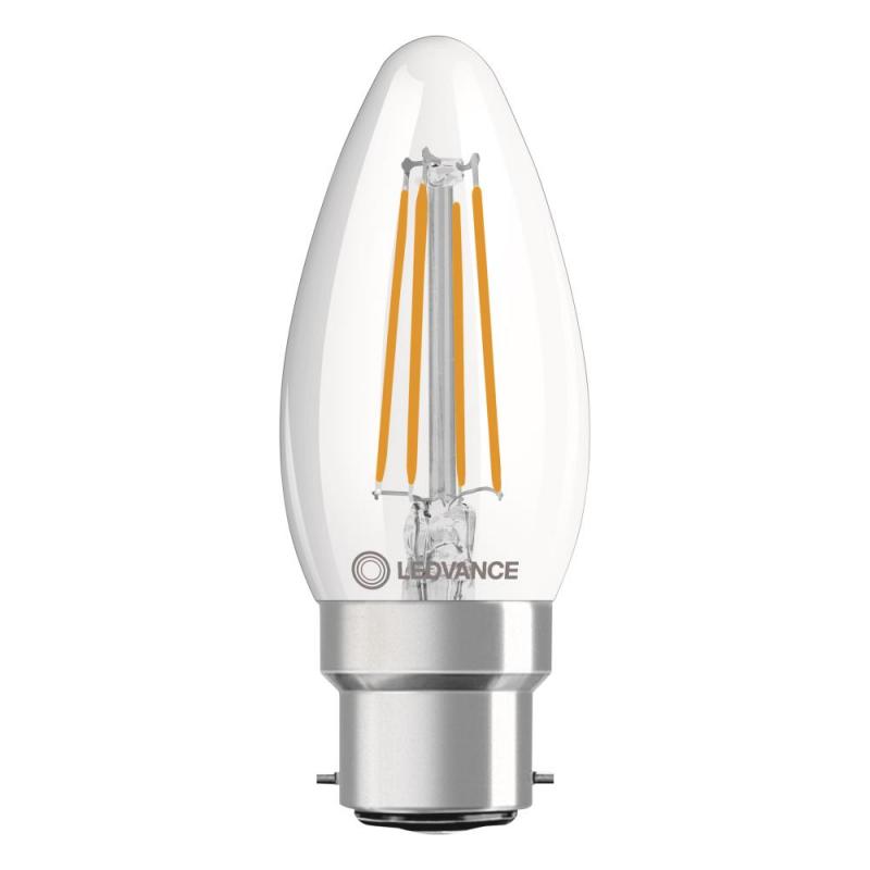 Ledvance B22D LED Kerzenlampe Classic klar 4W wie 40W 2700K warmweißes Licht