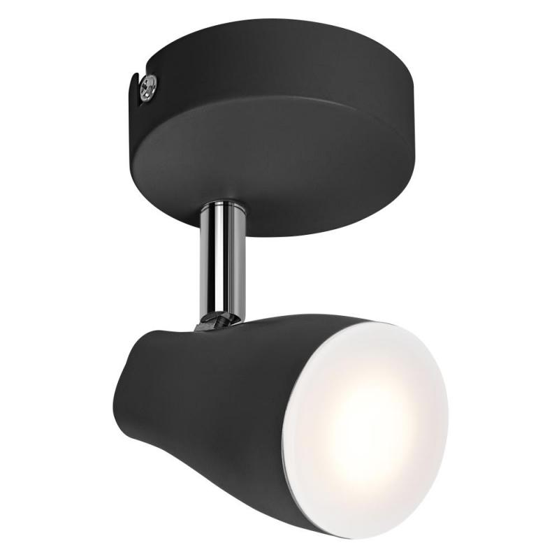 OSRAM LED Spot Pear 1er Wand- und Decken Strahler Schwarz - bietet gerichtetes Licht mit warmweißer Lichtfarbe, mit flexiblem GU10-Strahler, GU10-Lampe enthalten
