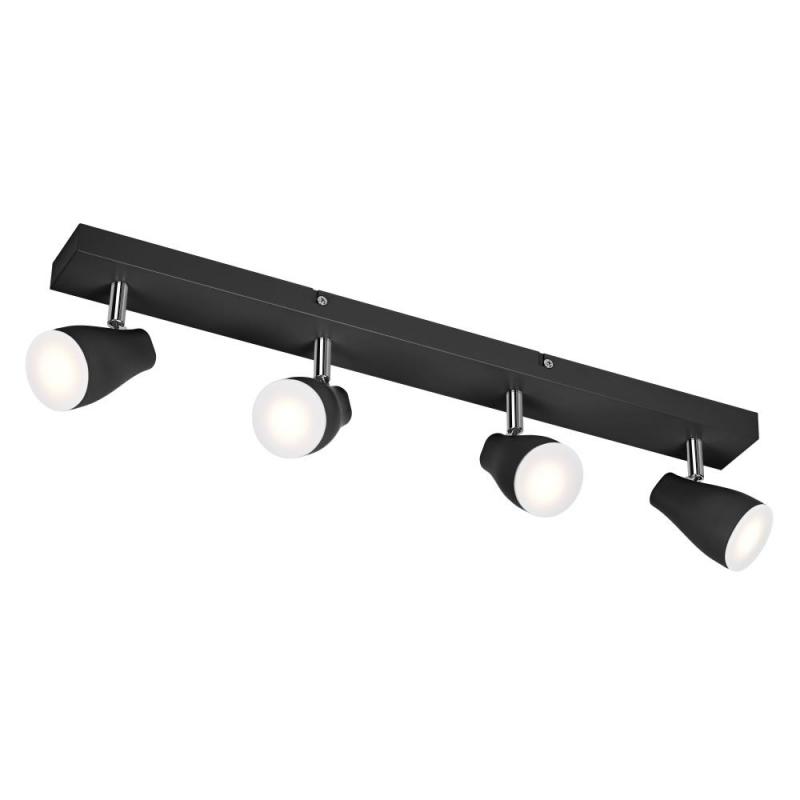 OSRAM LED Spot Pear 4er Deckenstrahler Schwarz - bietet gerichtetes Licht mit warmweißer Lichtfarbe, mit flexiblem GU10-Strahler, GU10-Lampe enthalten