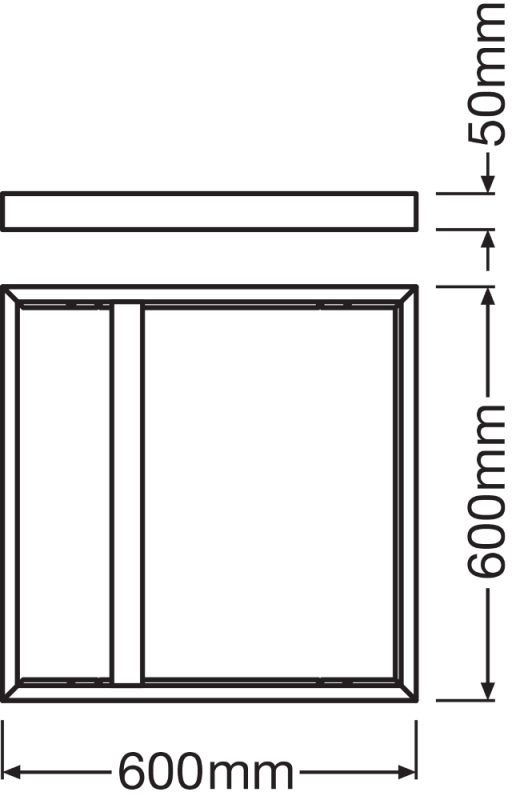 LEDVANCE SURFACE MOUNT KIT PANEL 600 H75 BK