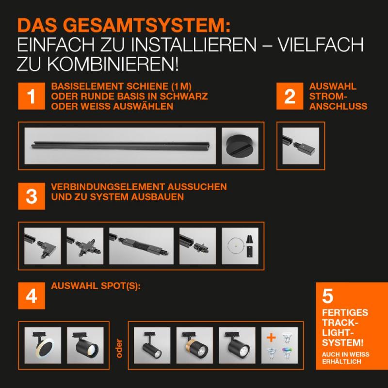 OSRAM TRACKLIGHT Flexible Connector Black – Flexibler Verbinder für TRACKLIGHT-Stromschienen