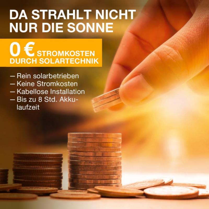 40cm Osram ENDURA STYLE Post Wegeleuchte 6W mit Sensor & Solar - geeignet für Eingänge und Terrassen