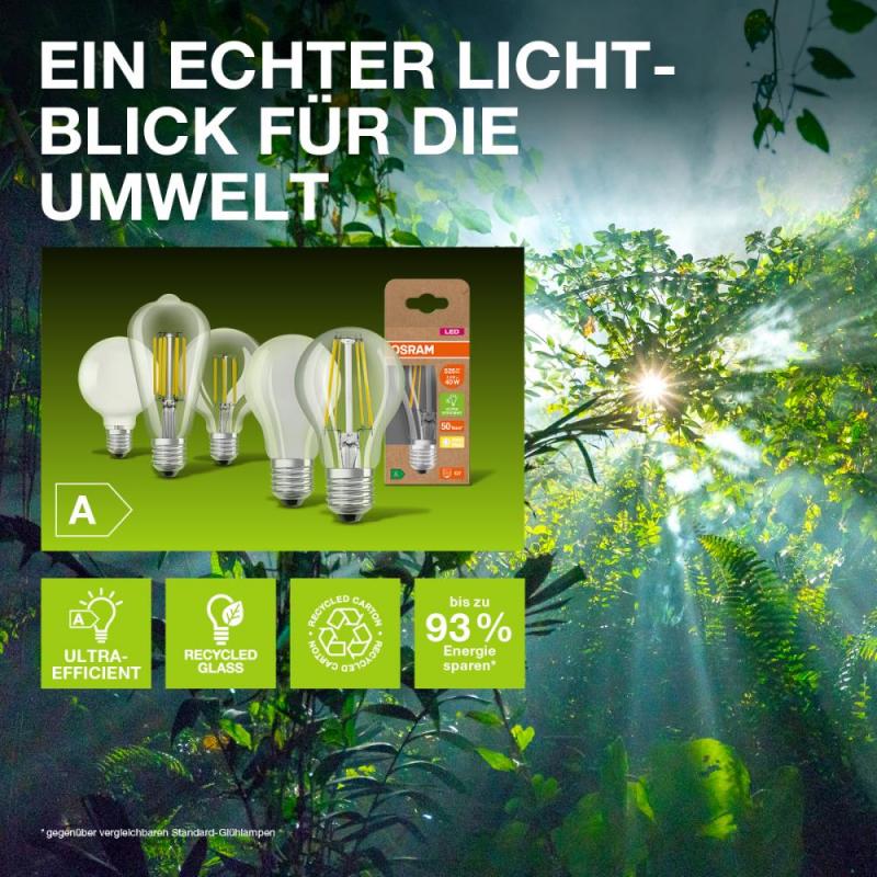 6er Set OSRAM E27 besonders effiziente LED Lampe 3,8W wie 60W 4000K neutralweißes Licht matt - beste Energie Effizienz Klasse