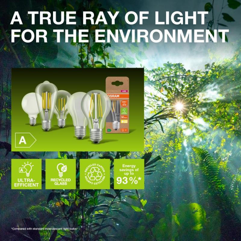 Nur noch angezeigter Bestand verfügbar: Ledvance E27 Besonders effiziente LED Lampe Classic matt 4W wie 60W 3000K warmweißes Licht