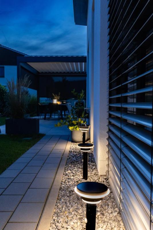 40cm Osram ENDURA STYLE Post Wegeleuchte 6W mit Sensor & Solar - geeignet für Eingänge und Terrassen