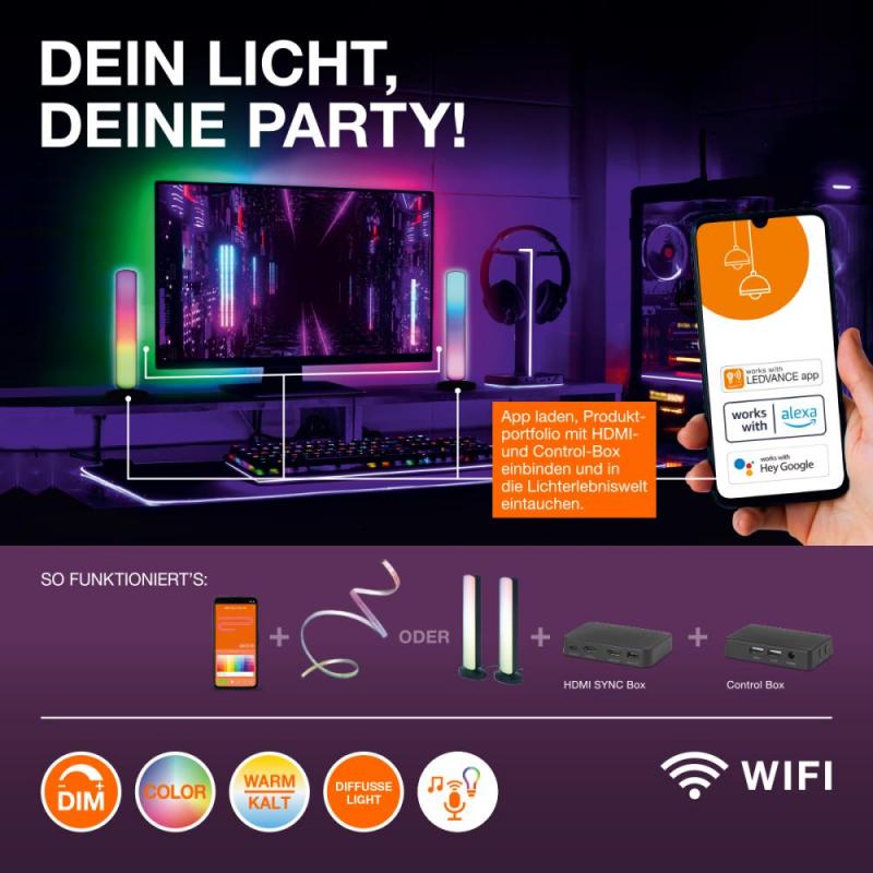 OSRAM Smart+ WiFi Tischleuchte Ball Magic Mini RGBW USB 20cm