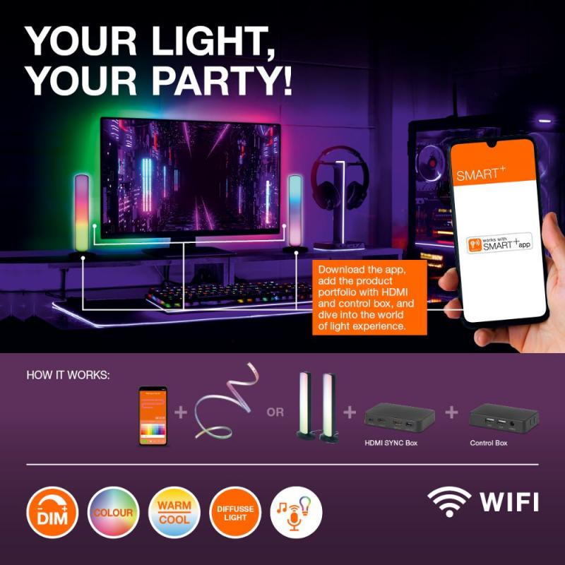 5M OSRAM LED-Streifen Smart+ Wifi Neon Flex Magic RGB 830 Remote Control Outdoor IP44