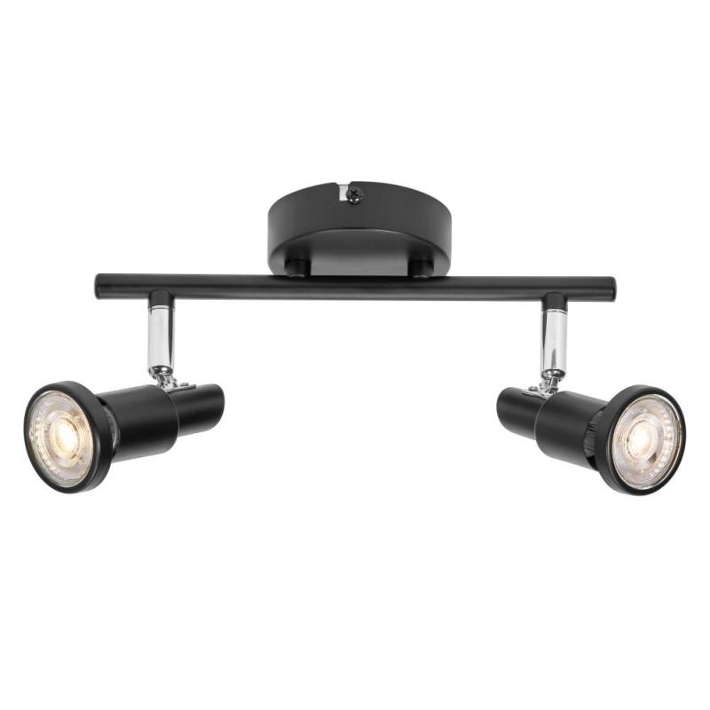 OSRAM LED SPOT GU10 2er Wand- und Decken Strahler dimmbar Schwarz 2700K warmweiße Lichtfarbe - hohe farbwiedergabe
