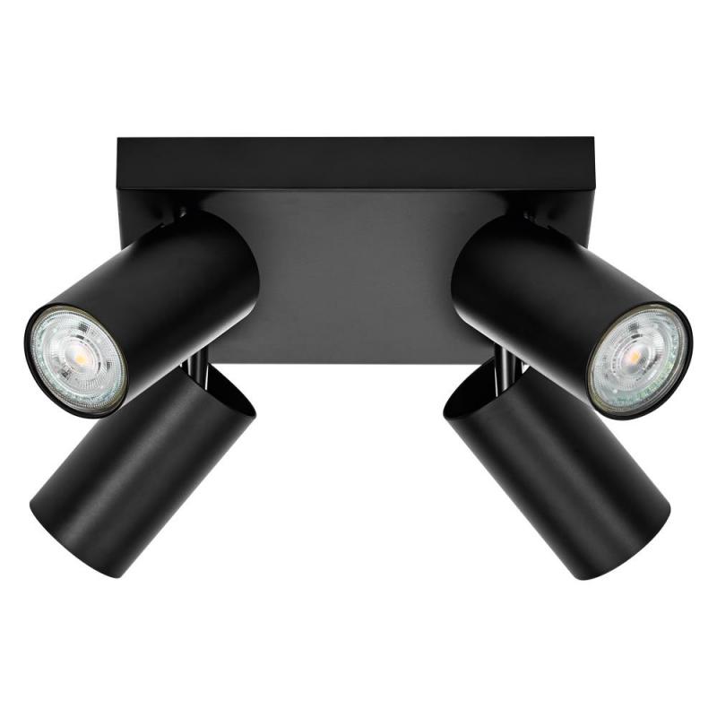 OSRAM LED Spot Octagon 4er Deckenstrahler dimmbar Schwarz - Leuchte mit flexiblen, dimmbaren GU10-Strahlern