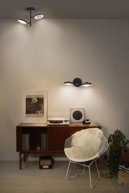 LEDVANCE 2er LED Deckenstrahler Decor Spot Saturn Schwarz - 3-stufige Farbtemperaturregulierung