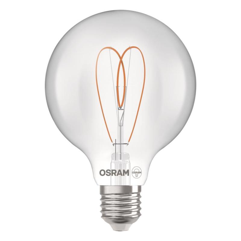 OSRAM E27 LED VINTAGE Heart Filament Globe 80 klar 7,2W wie 60W dimmbar warmweiß 90Ra